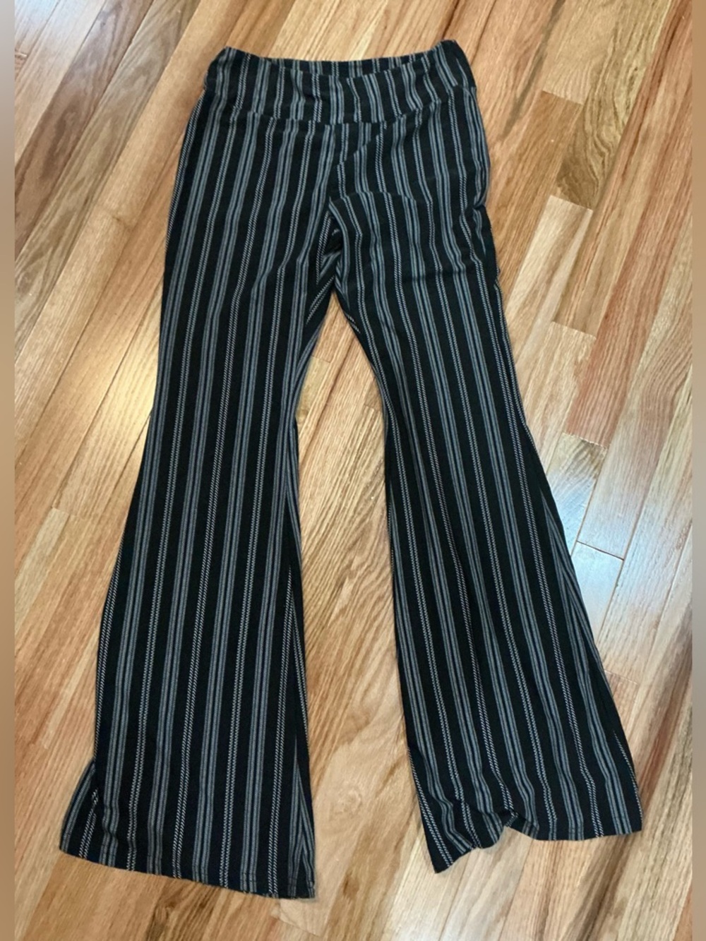 No Boundaries Black Pants with White Vertical Stripe Detail